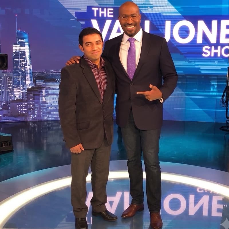 Sayem with CNN's Van Jones on The Van Jones Show set